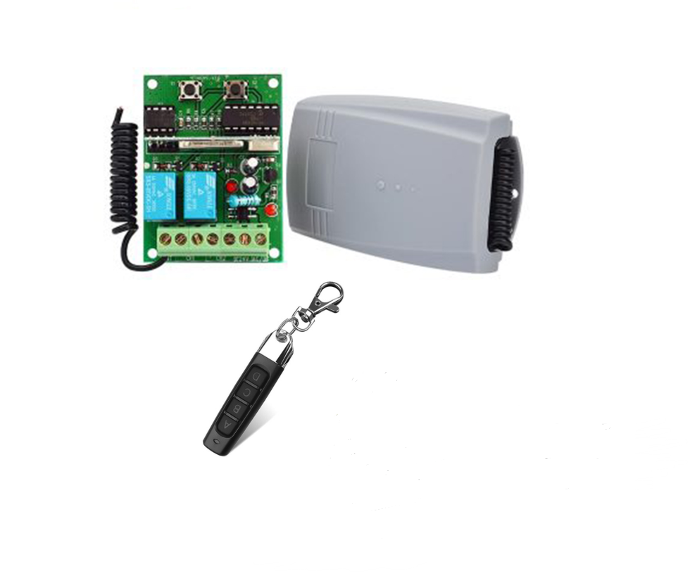 RECEPTORA 2 CANALES, INCLUYE CONTROL REMOTO 4 BOTONES (TX2142) , FRECUENCIA DE TRABAJO TX 433/315, AC/DC 9~24V