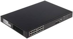 [PFS4218-16GT-240] SWITCH DAHUA POE ADMINISTRABLE DE RED DE CAPA 2, 16 PUERTOS POE, 2 PUERTO BASE-X, TRANSMISIÓN POE A LARGA DISTANCIA, ADMITE HI-POE
